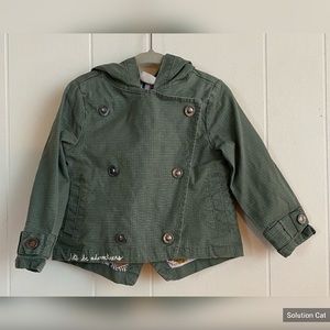 Girls Osh Kosh Cotton Green Hooded Jacket Size 2T